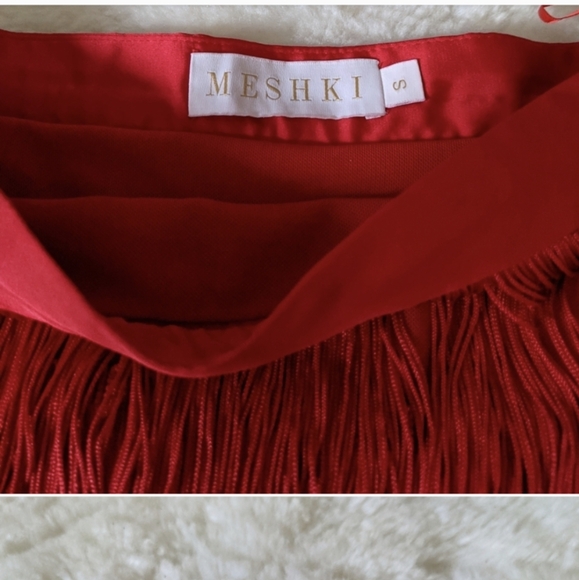 Meshki sexy Fringe 2 piece skirt and top set red xs small - Picture 4 of 4